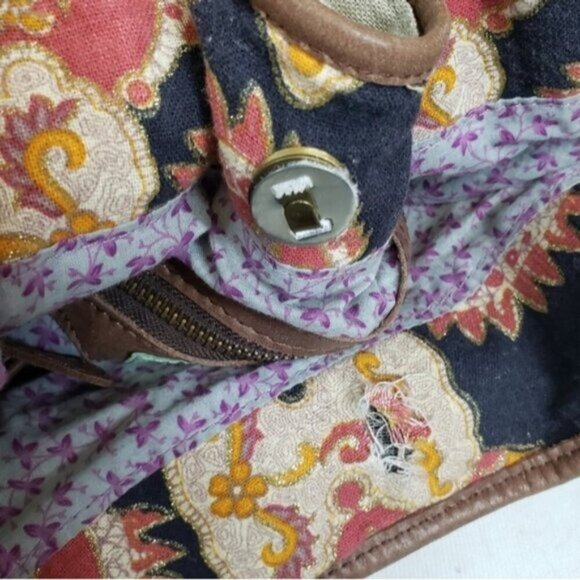 Deux Lux Boho Shoulder Bag Tote Fabric Abstract Floral Multi Colour - Picture 13 of 14